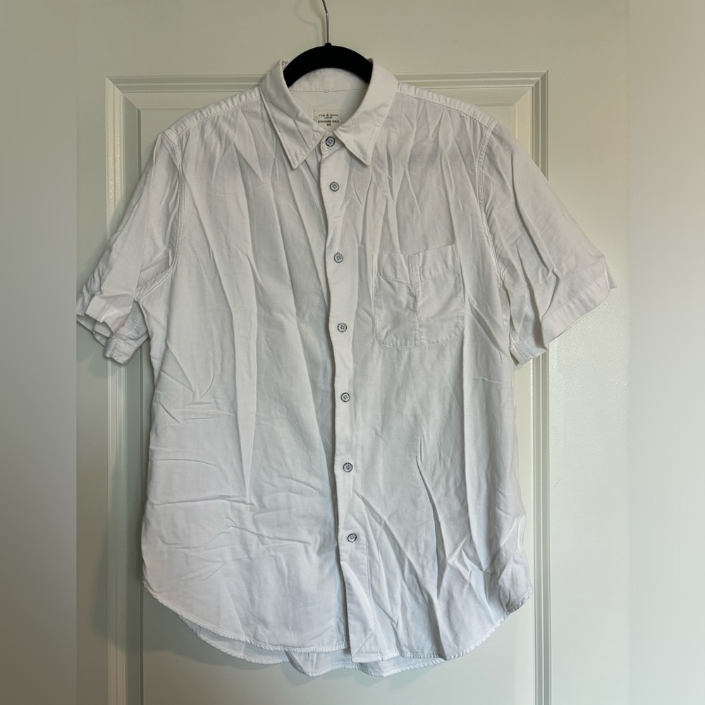 Like New Rag & Bone Men’s Short Sleeve Shirt White Sz M